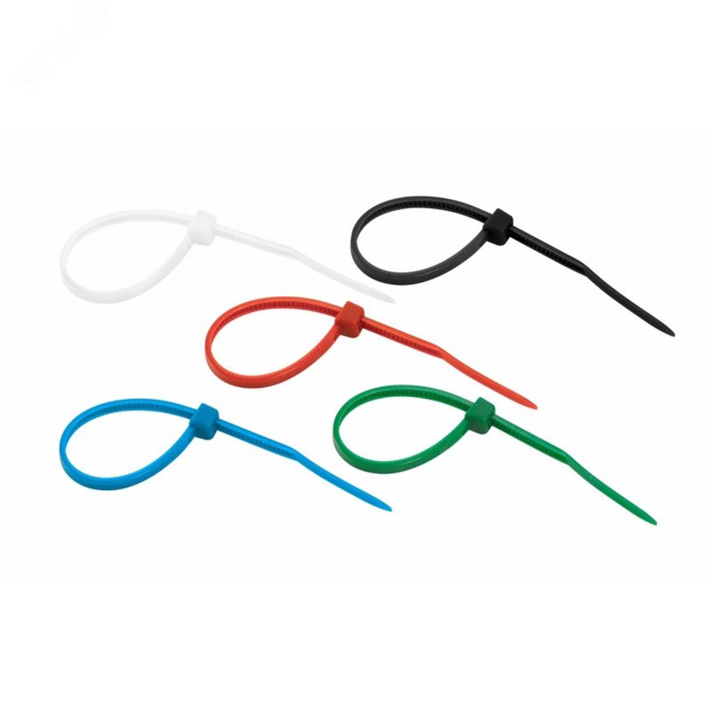 Изображение товара Хомут-стяжкa нeйлонoвая 100x2,5 мм, цветная, упаковка 25 шт, REXANT (упак)