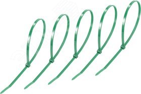 Изображение товара Нейлоновые кабельные стяжки REXANT 300x4,8 мм зеленые, упак 25 шт