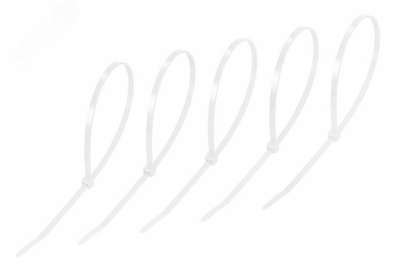 Изображение товара Нейлоновая кабельная стяжка Rexant 400x4,8 мм 25 шт белая для электромонтажа