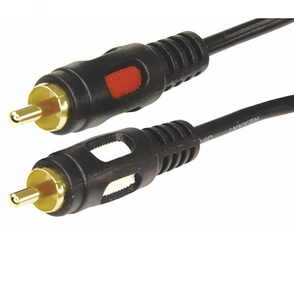 Изображение товара Кабель RCA RCA длиной 3 м черный GOLD для аудио видео REXANT