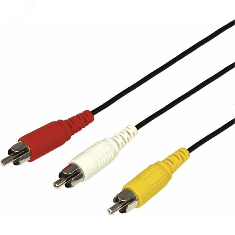 Изображение товара Шнур 3 RCA - 3 RCA 10 м черный REXANT для аудио видео устройств