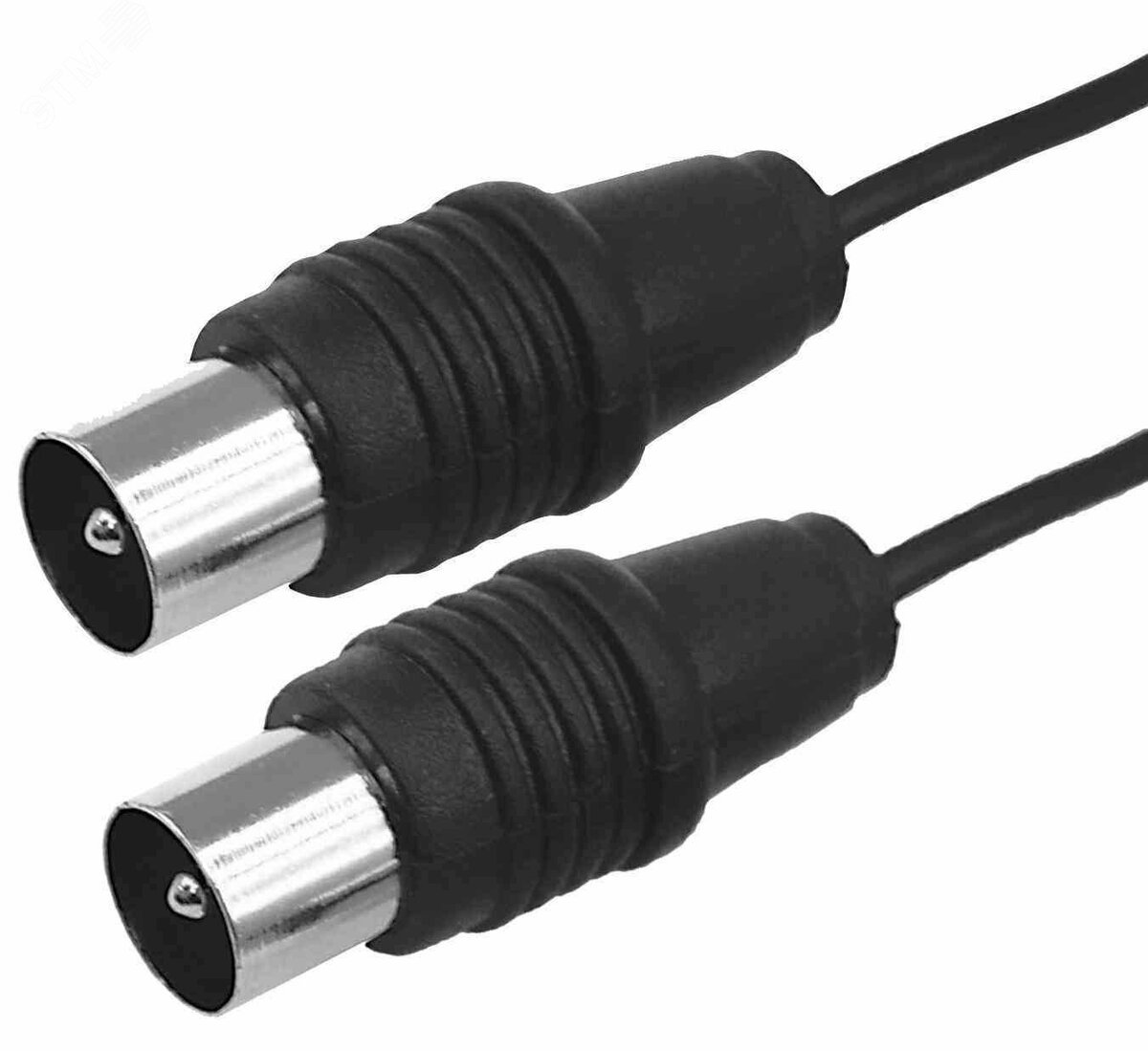 Изображение товара ВЧ кабель, ТВ штекер - ТВ штекер, длина 1,5 метра, черный, (шт)