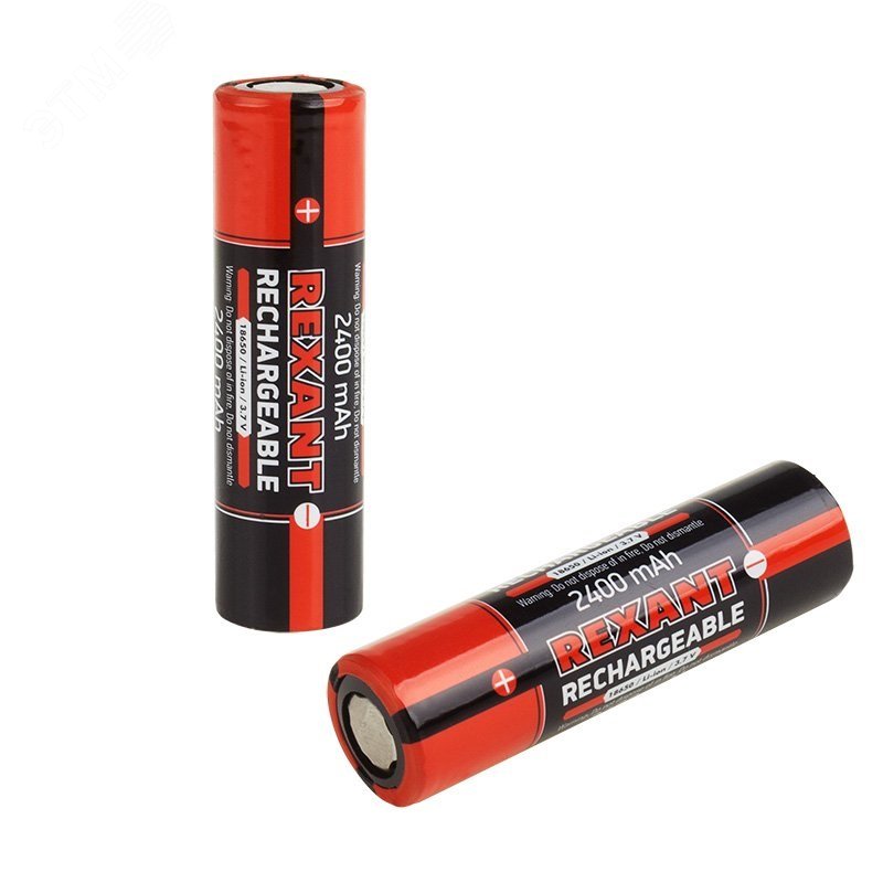Изображение товара Аккумулятор 18650 unprotected Li-ion 2400 mAH 3.7 В 2шт (шт)