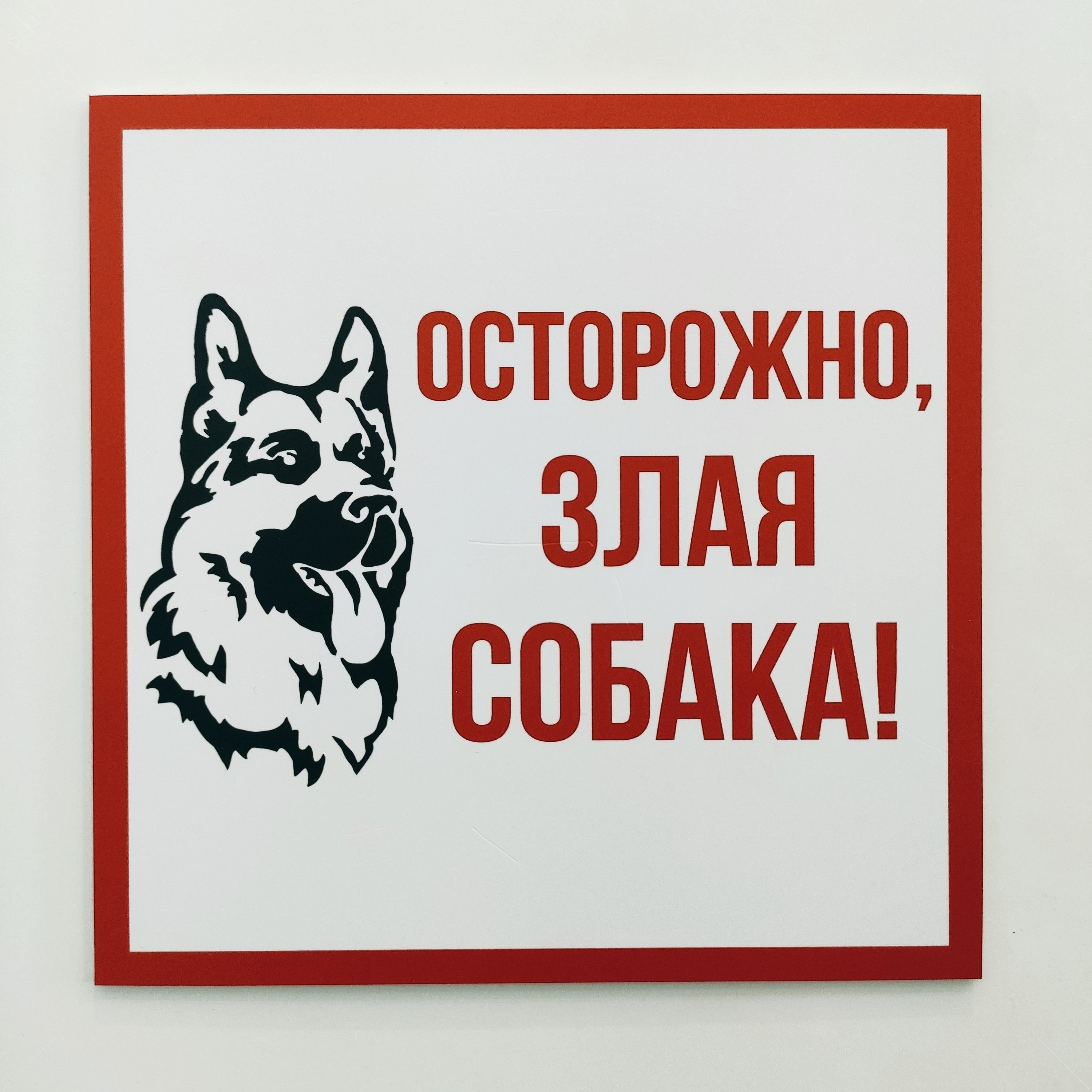 Табличка информационный знак Злая собака 200х200 мм, 56-0036-2 REXANT