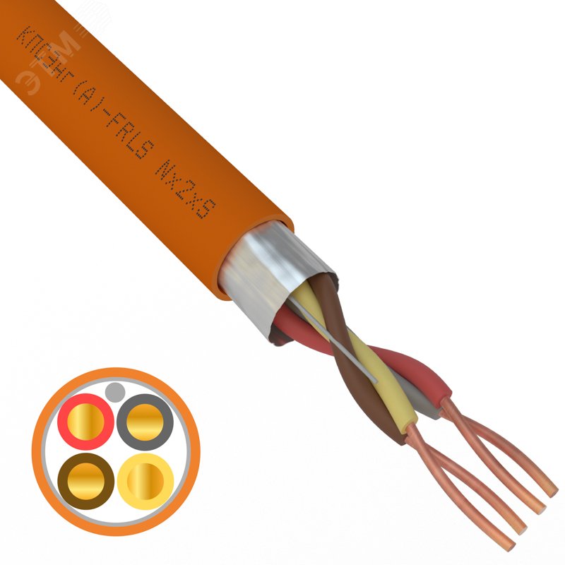 Изображение товара Кабель огнестойкий КПСЭнг(А)-FRLS 2x2x0,75 кв.мм, 200 м, (м)