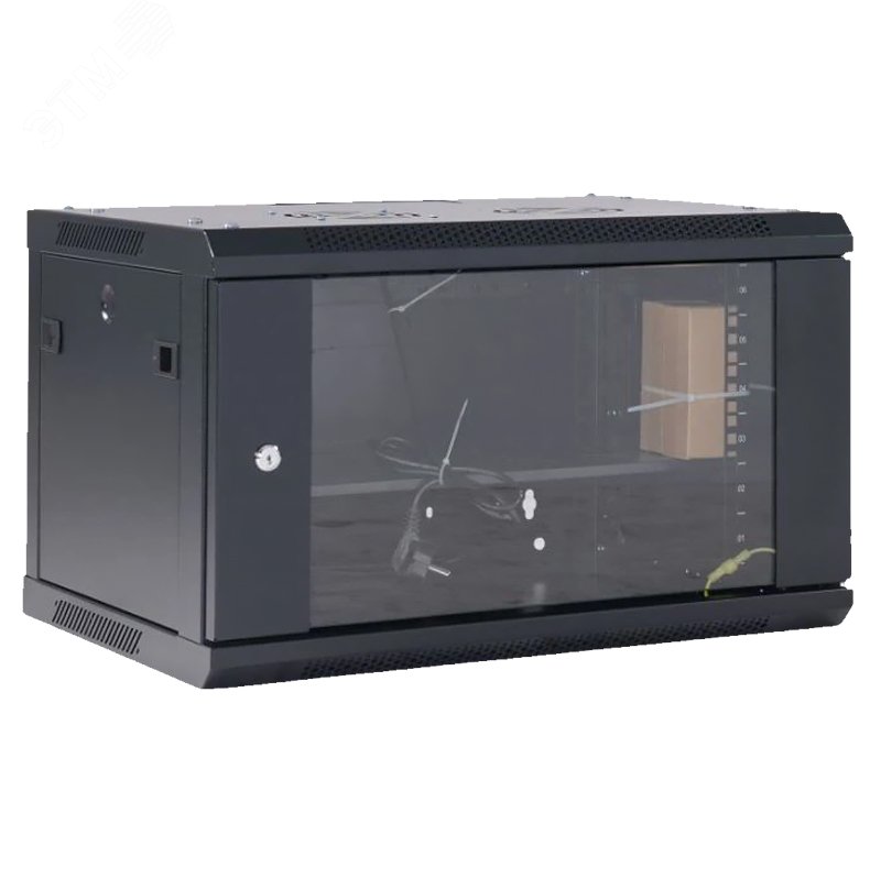 Изображение товара Шкаф настенный телекоммуникационный разборный 6U 600x600 дверь сплошное стекло черный (RAL 9005) (шт) Изображение товара Шкаф настенный телекоммуникационный разборный 6U 600x600 дверь сплошное стекло черный (RAL 9005) (шт)