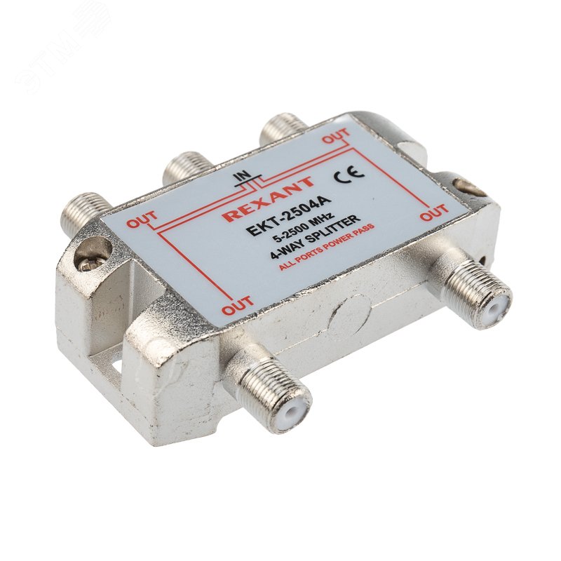 Изображение товара Делитель ТВ х 4 под F разъём 5-2500 МГц ''СПУТНИК'', (шт)