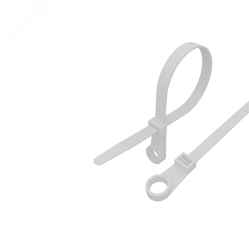 Изображение товара Хомут-стяжка нейлоновая под винт 150x3,6 мм белая 100 шт