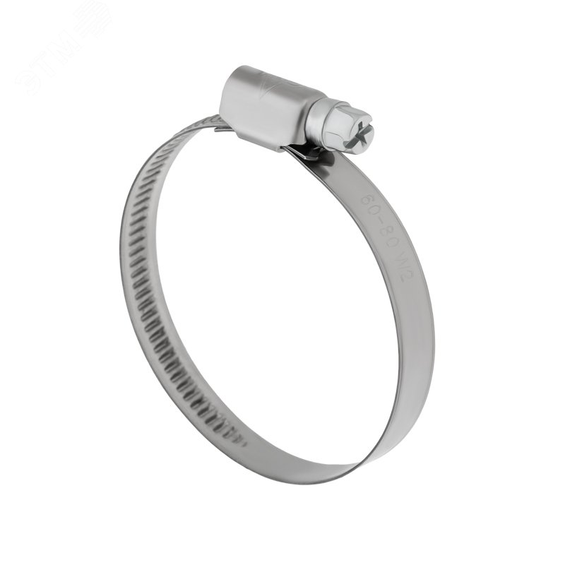 Изображение товара Хомут червячный 60-80/12-0.8мм, нержавеющая сталь W2 (шт)