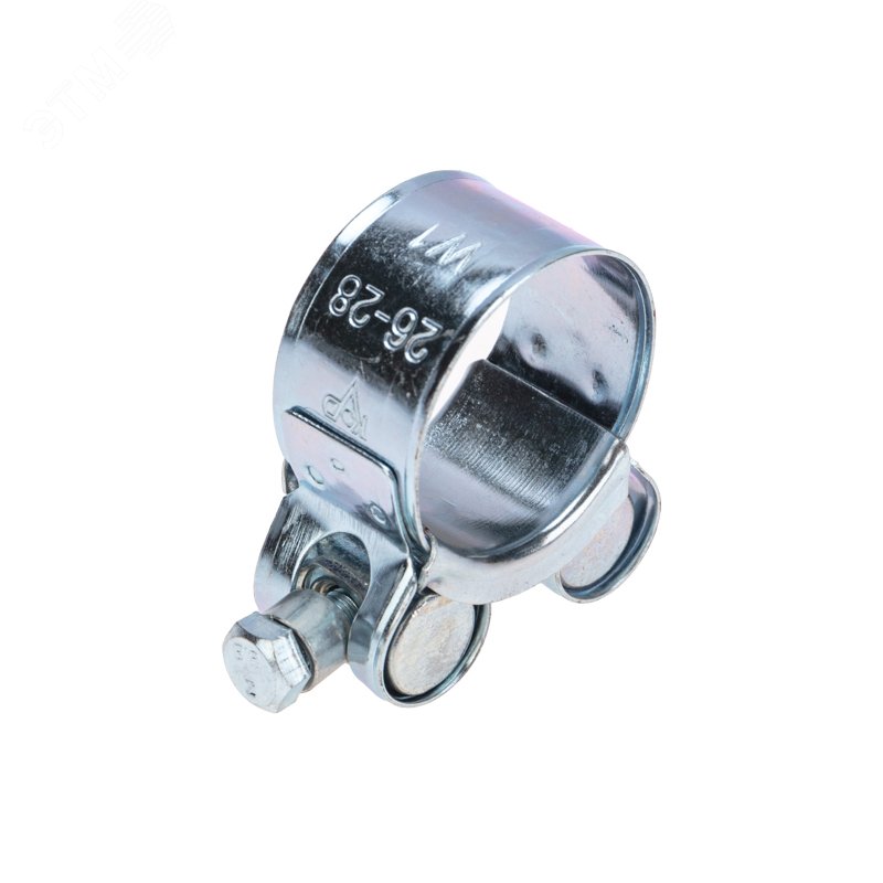 Изображение товара Силовой хомут 26-28 мм цинковое покрытие стальной армированный REXANT