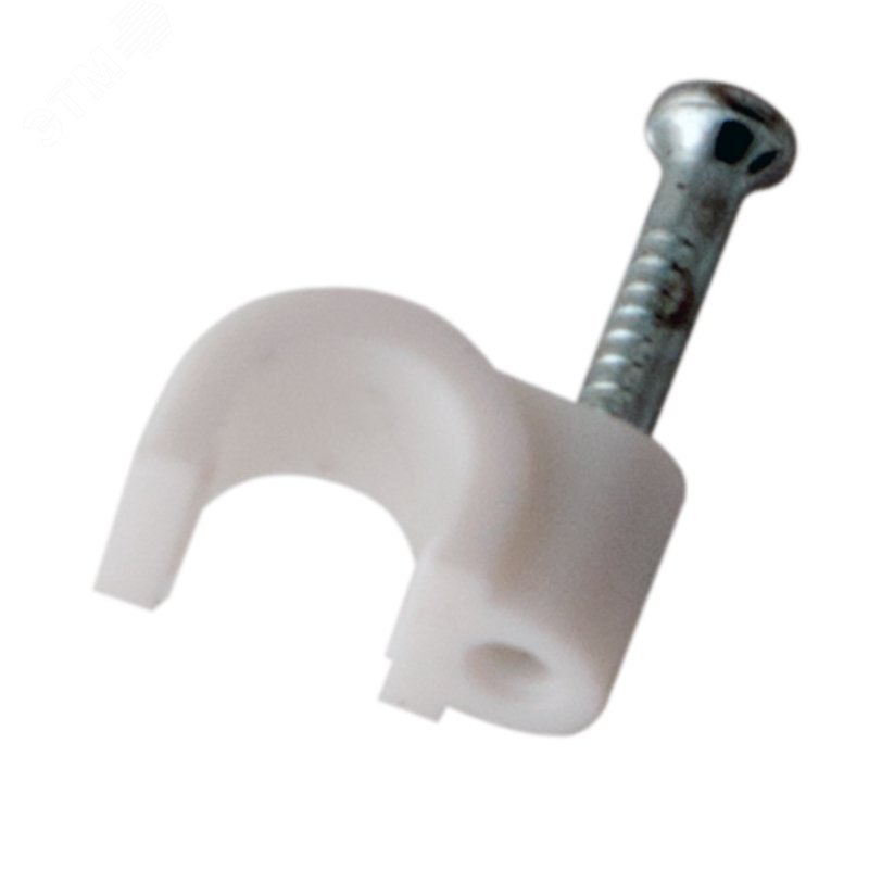 Изображение товара Крепеж кабеля круглый 3 мм, белый (50 шт/уп) (упак)