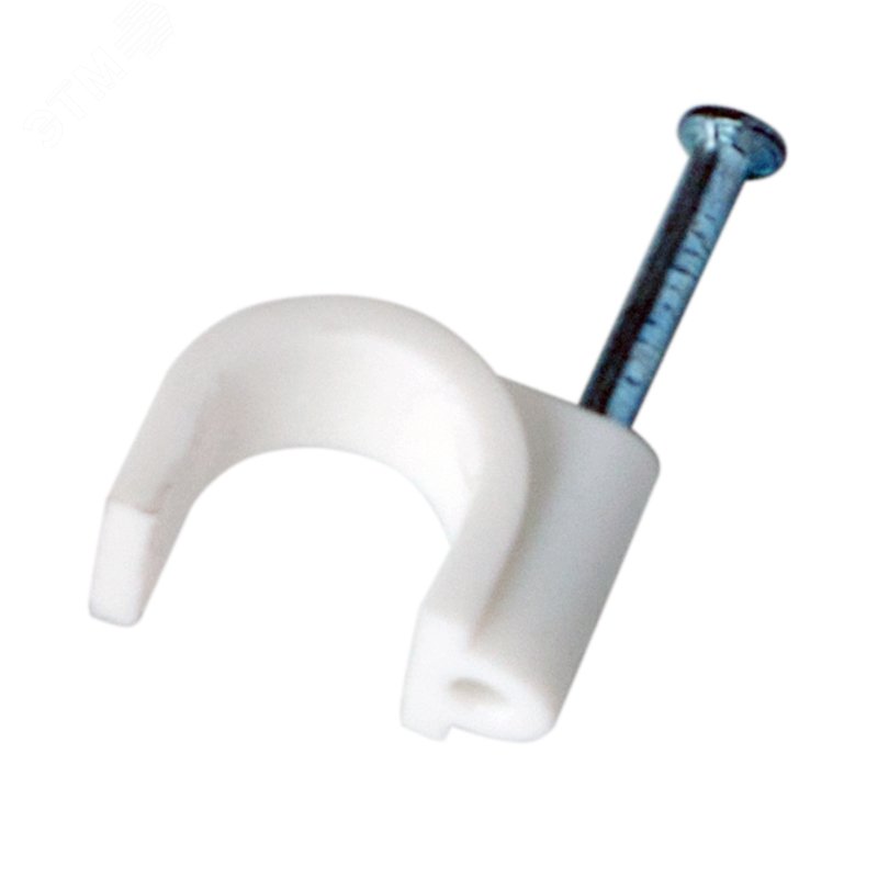 Изображение товара Крепеж кабеля круглый 10 мм, белый (50 шт/уп) (упак)