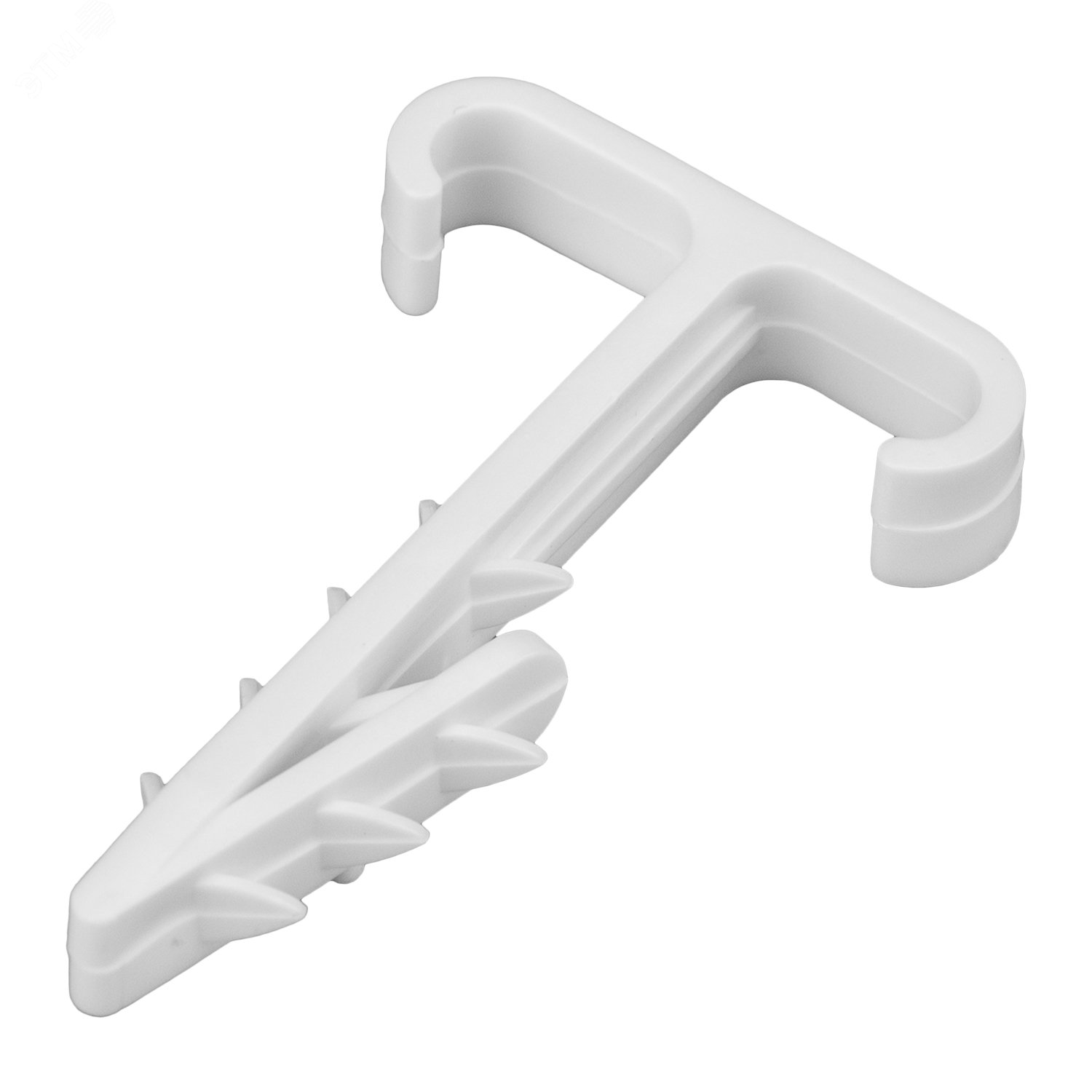 Изображение товара Дюбель-хомут нейлоновый 2х12мм Т-образный для двух кабелей 100 шт REXANT