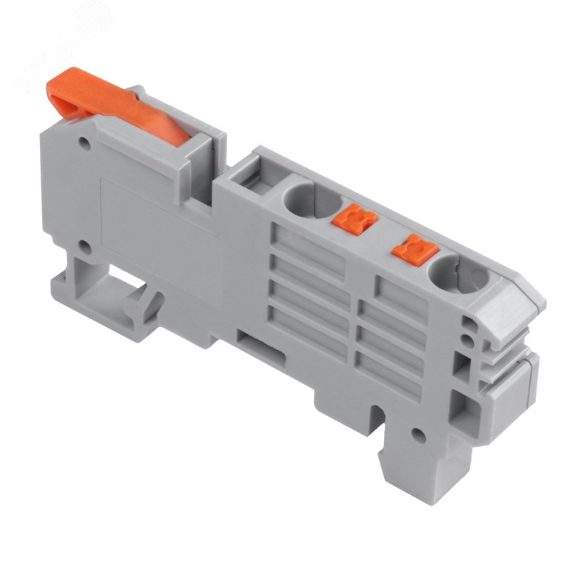 Изображение товара Клемма СМК 222-621-PT-6 2-контактная на DIN-рейку серая