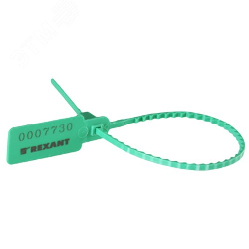 Изображение товара Пломба пластиковая номерная 255 мм зеленая, REXANT (шт)