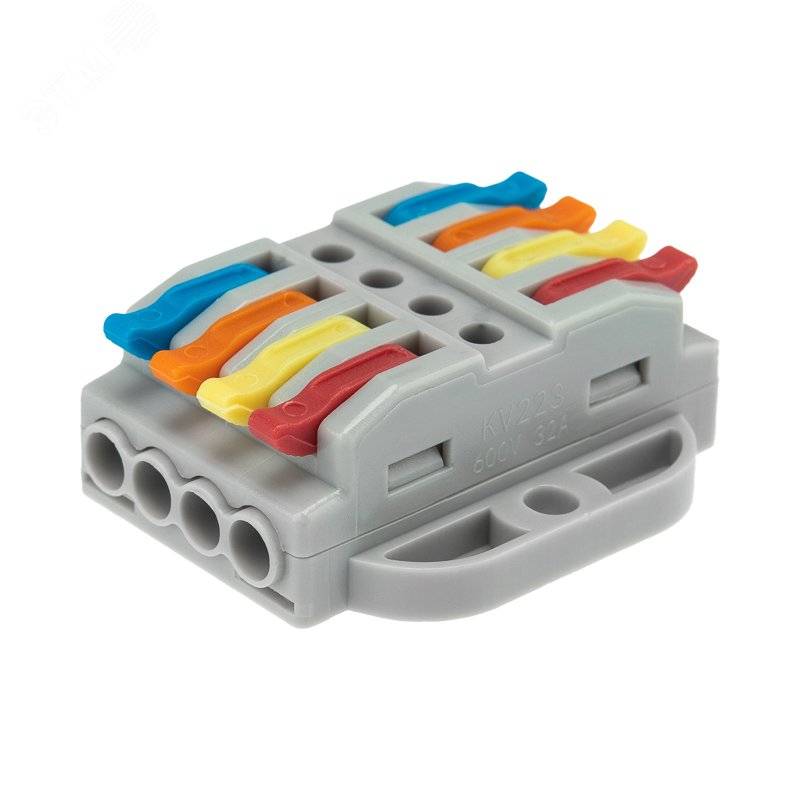 Изображение товара Клемма СМК 222-424P проходная 4 полюса, с монтажной площад(0,08-4 кв мм), серая, REXANT (шт)