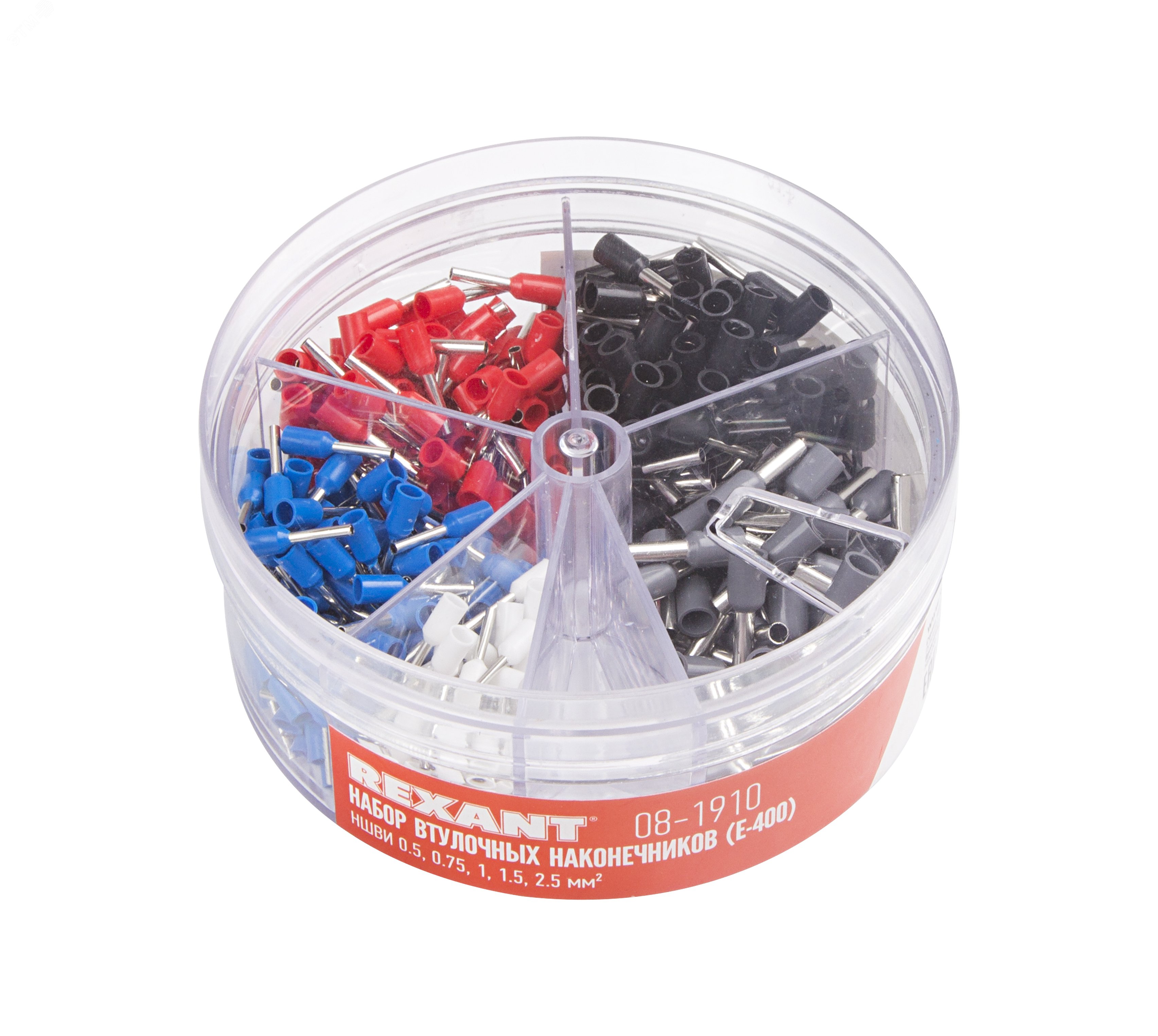 Изображение товара Набор втулочных наконечников НШВИ 0.5-2.5 мм2 в боксе REXANT для электромонтажа