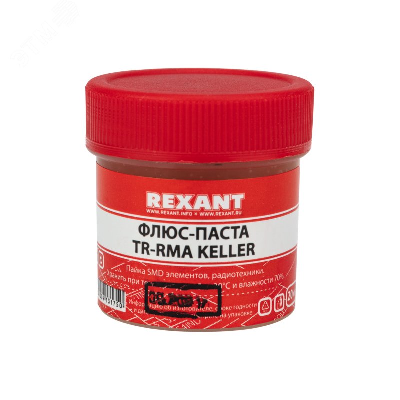 Флюс для пайки, паста TR-RMA KELLER, 20 мл, банка, REXANT 09-3691 REXANT