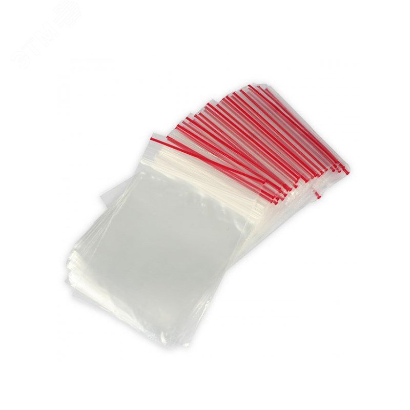 Изображение товара Пакеты с замком Zip Lock ПВД размер 8х12 см 35 кмк 100 шт/уп (упак)