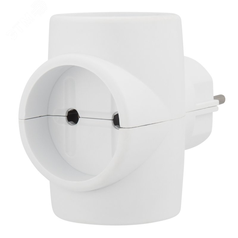 Изображение товара Тройник электрический без заземления 220 В 6A REXANT с 3 розетками