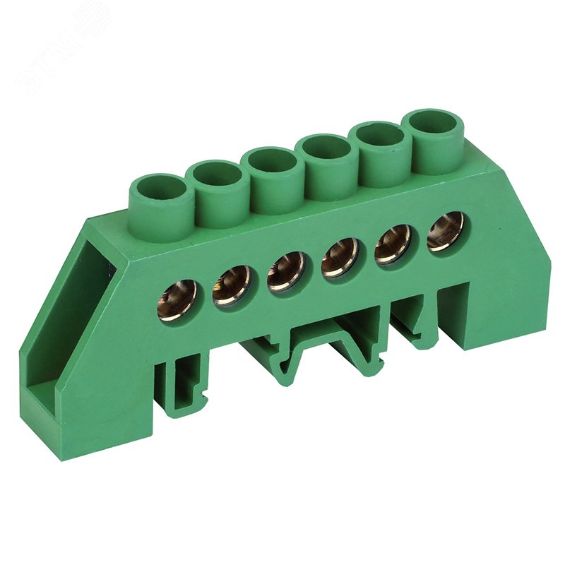 Изображение товара Шина PE ''земля'' в комбинированном зеленом изоляторе на DIN-рейку 6x9 мм 6 групп, REXANT (шт)