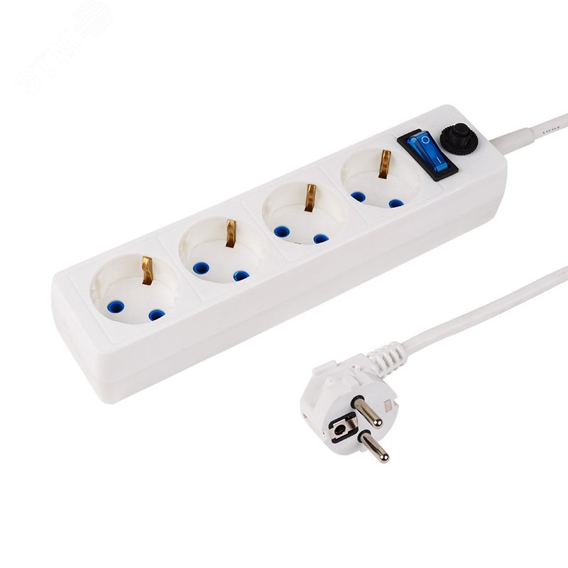 Фильтр сетевой PROconnect STANDARD 4 гнезда, 1.5 м, 3x0.75 мм, с/з + автовыключателем, белый