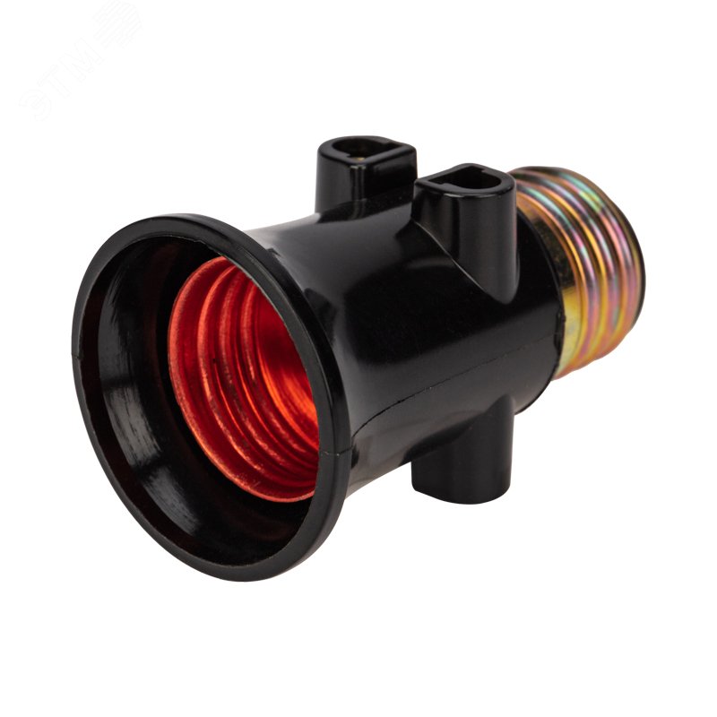 Изображение товара Патрон-розетка карболитовый Е27 черный, с этикеткой (шт)