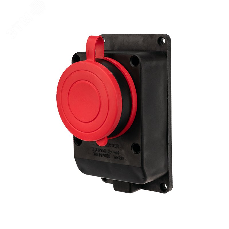 Изображение товара Влагозащищенная настенная розетка REXANT IP44 3Р+РЕ 32 А черная каучук