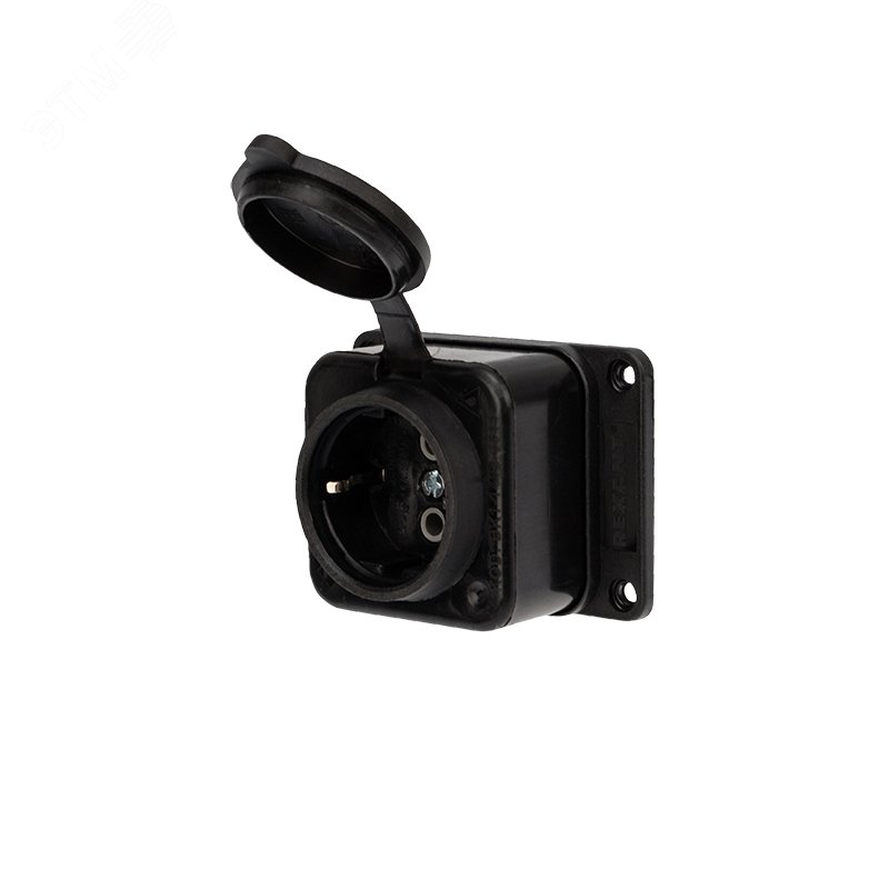 Изображение товара Розетка влагозащищенная штепсельная REXANT IP54 16 А каучук