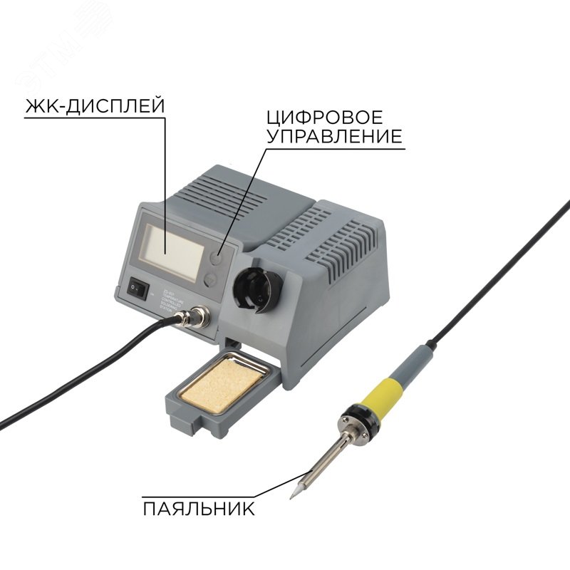 Изображение товара Станция паяльная (160-450 град С), цифровой дисплей, 230 В/48 Вт (шт)