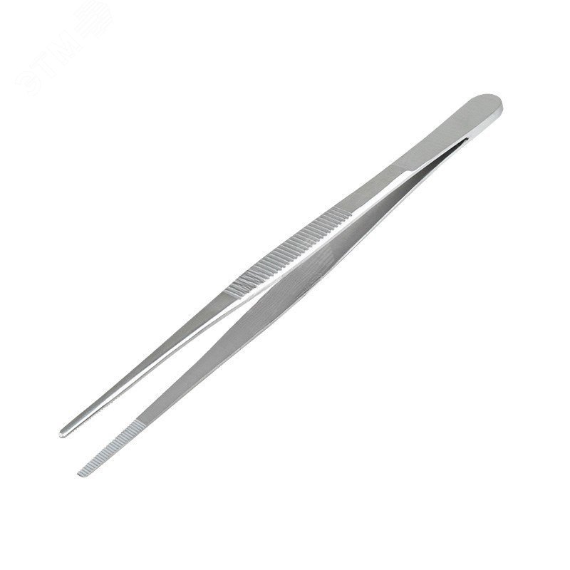 Изображение товара Пинцет прямой рифленый 155 мм из стали для точных манипуляций