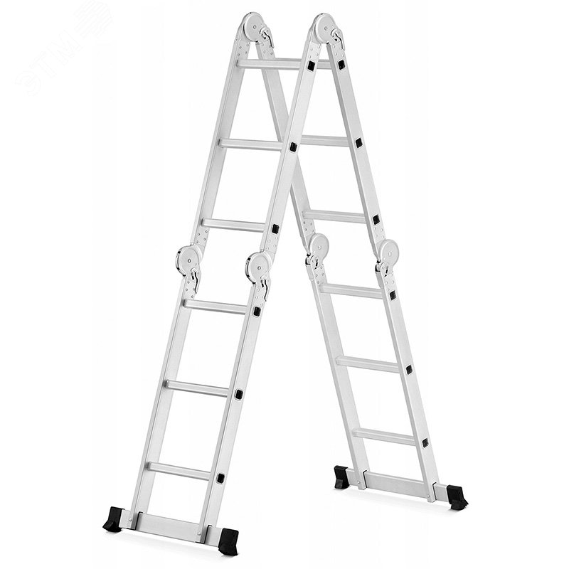 Изображение товара Лестница-трансформер 4x4 алюминиевая с противоскользящими ступенями 4.54 м