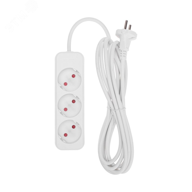 Изображение товара Удлинитель REXANT STANDARD 3 гнезда 3 м универсальный белый