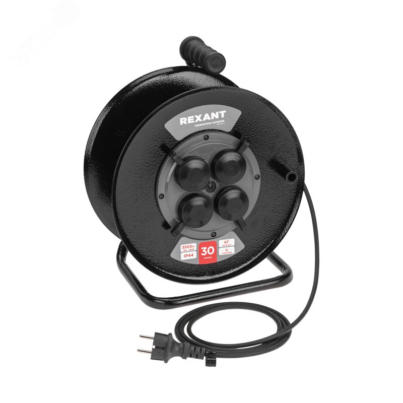 Изображение товара Удлинитель силовой КГ на катушке 4 гнезда, с/з, 30 м, 3х1,5 мм2, IP44 c защитными крышками, металлическая катушка (шт) Изображение товара Удлинитель силовой КГ на катушке 4 гнезда, с/з, 30 м, 3х1,5 мм2, IP44 c защитными крышками, металлическая катушка (шт)