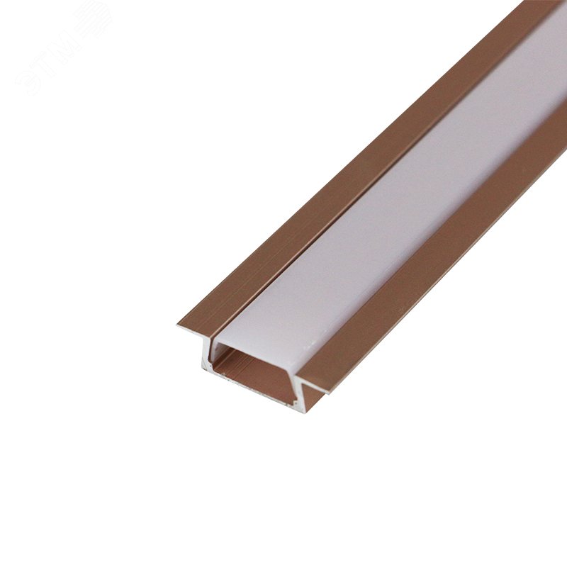 Изображение товара Комплект врезного алюминиевого профиля с рассеивателем 22х6мм 1 м розовое золото (шт)