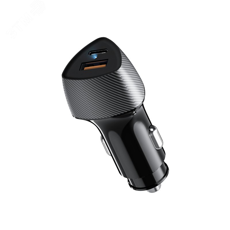 Изображение товара Автомобильное зарядное устройство с двумя портами USB QC 3.0 и PD, 20Вт