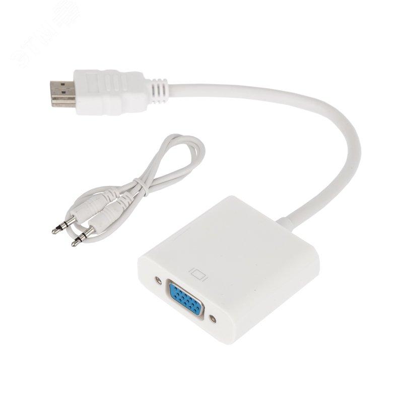 Изображение товара Переходник HDMI - VGA с аудио кабелем 3.5мм, провод, адаптер для старых экранов