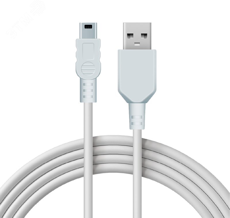 Изображение товара Кабель USB-mini USB - PVC, 1.8м., белый (шт)