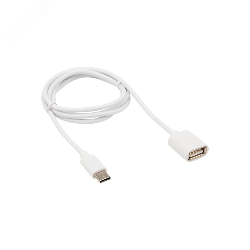 Изображение товара Кабель OTG Type C на USB 2,4A, 1м, белый, REXANT 18-1180