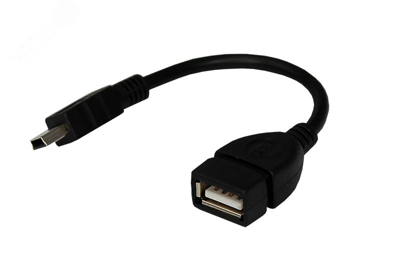 Изображение товара Кабель USB OTG mini USB на USB, 0.15м., черный (шт)