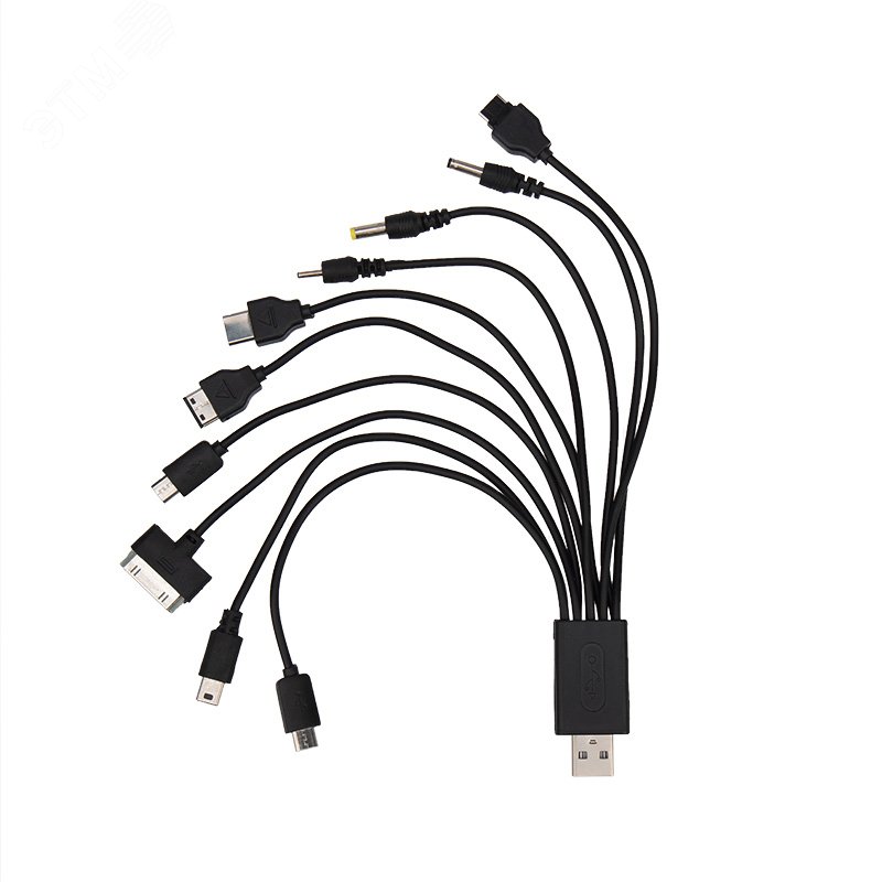 Шнур USB 10 в 1: 5P,5P,DC2.0,micro USB,DC4.5,DC3.5,Samsung G600,iPhone4,micro USB, REXANT 18-1196 REXANT - превью