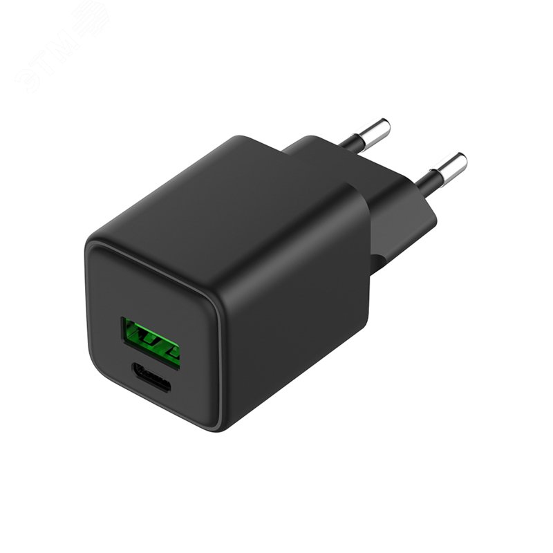 Изображение товара Зарядное устройство с двумя портами USB-A и USB-C 30Вт Power Delivery Quick Charge