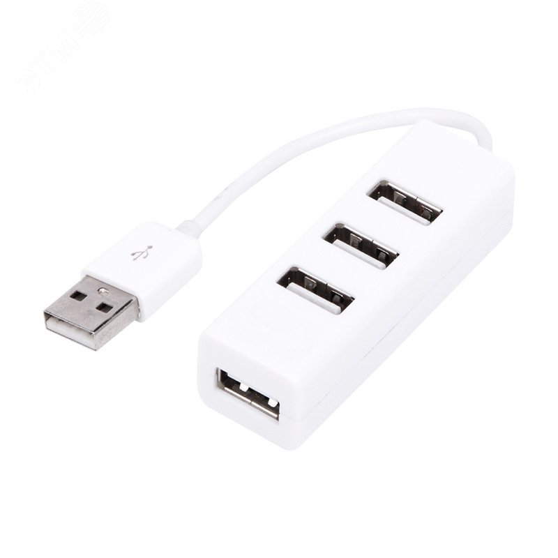 Разветвитель USB на 4 порта белый,, 18-4103-1 REXANT