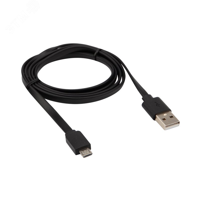 Кабель USB-micro USB, 2,4A, PVC, black, 1m, 18-4270, 18-4270 REXANT