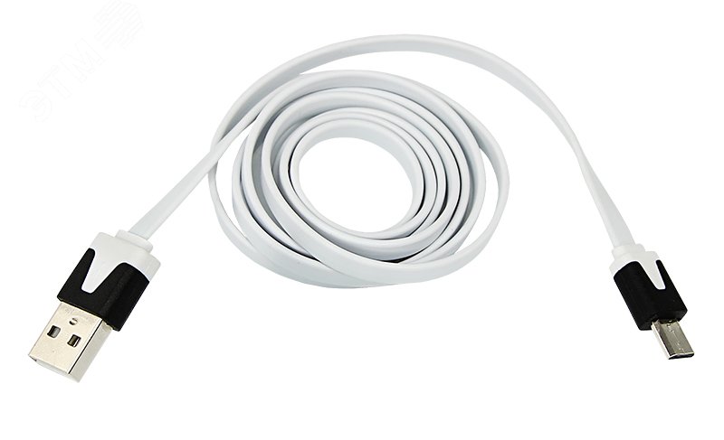 Кабель USB универсальный microUSB Кабель плоский 1 м белый, 18-4274, 18-4274 REXANT