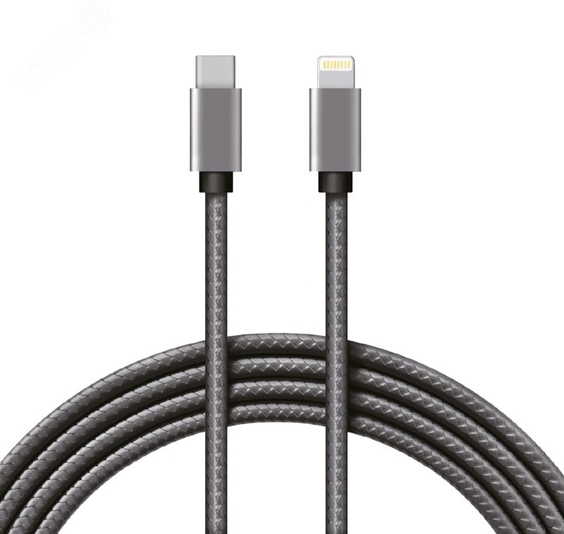 Изображение товара Кабель Type-C-Lightning PD, 1 м, графит, нейлон REXANT 18-7054