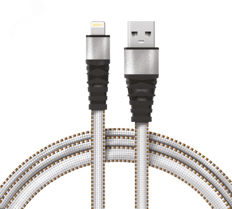 Изображение товара Кабель USB-Lightning 2.4 A 1 м нейлоновая оплетка REXANT 18-7056