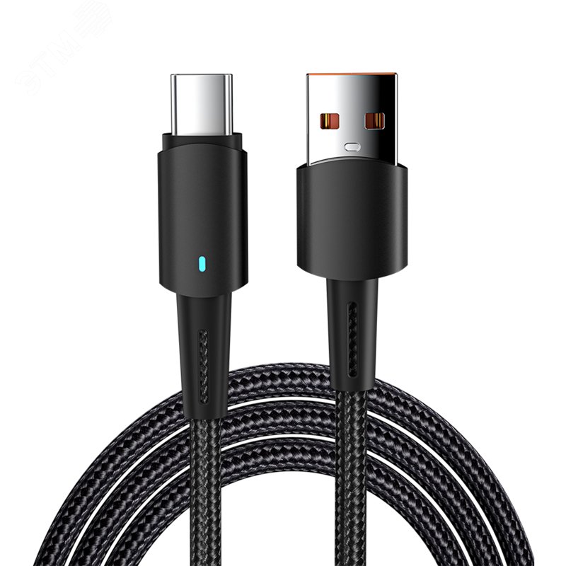 Изображение товара Кабель USB-A - Type-C, 6А, 66Вт, 1м, черный (шт) Изображение товара Кабель USB-A - Type-C, 6А, 66Вт, 1м, черный (шт)