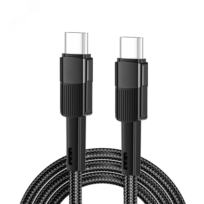 Изображение товара Кабель USB Type-C - Type-C, 3A, 60Вт, 1м, черный (шт)