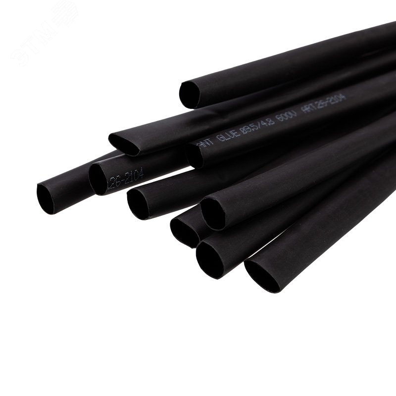 Термоусаживаемая трубка двухстенная клеевая 9,5 4,75 мм черная (уп.10 шт. по 1 м, REXANT 26-2104 REXANT